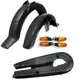 Plastic mudguards plus chain cover and 4 mini indicator (4 pieces) 70cc bike ,rust proof best quality