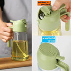 470ml Kitchen Glass Oil Sprayer Bottle | 2-in-1 Olive Oil Dispenser — 𝑩𝑬𝑺𝑻 𝑺𝑬𝑳𝑳𝑬𝑹