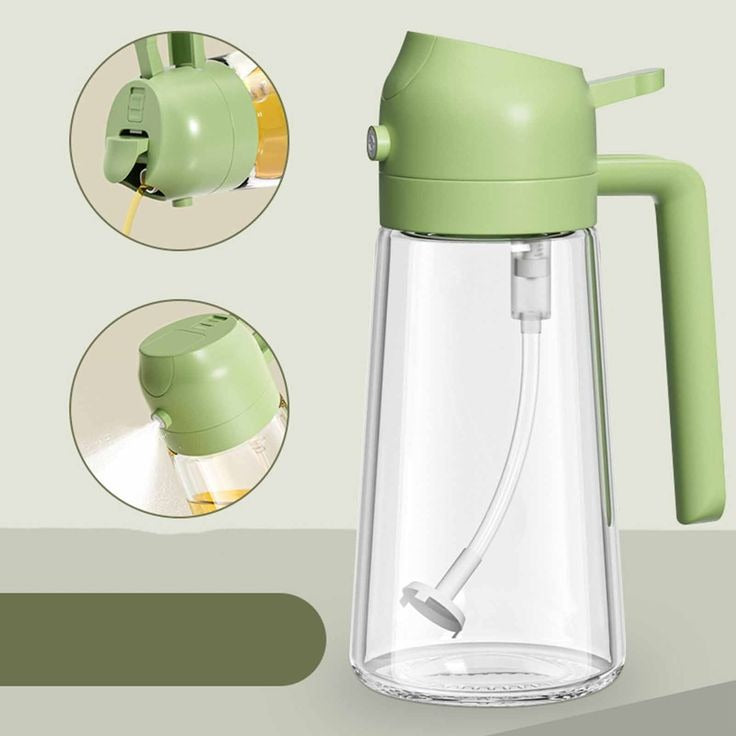 470ml Kitchen Glass Oil Sprayer Bottle | 2-in-1 Olive Oil Dispenser — 𝑩𝑬𝑺𝑻 𝑺𝑬𝑳𝑳𝑬𝑹
