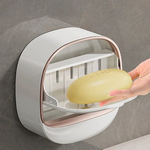 1PC Soap Box Wall Mounted Light Luxury Soap Holder