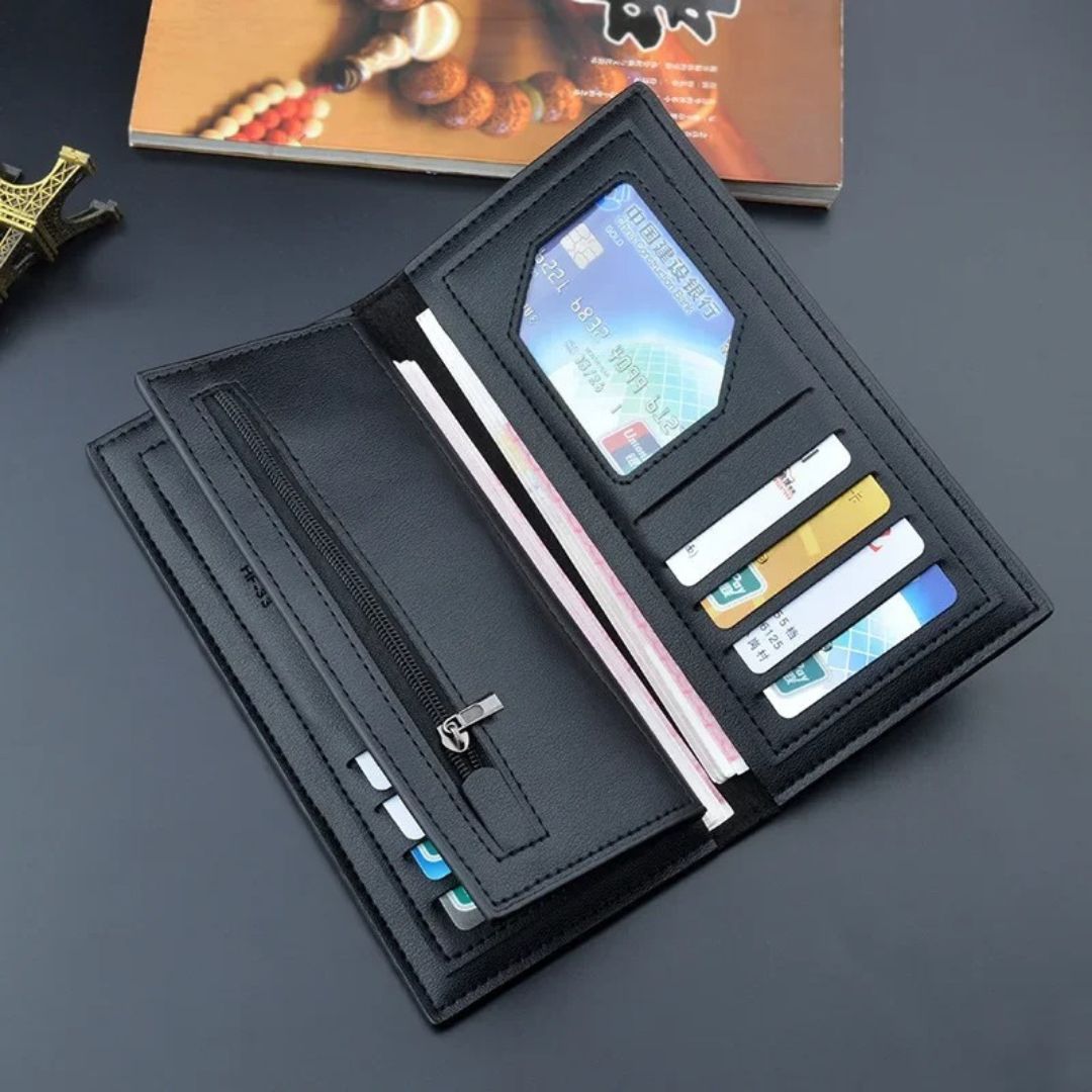 Monogram Luxe Long Wallet – Zip Around Purse with 14 Card Slots