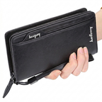 Balebaily Long Wallet for Men & Women with Zipper Pocket 15 Card Slots and Photo Window