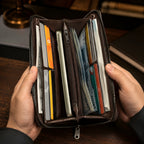 Balebaily Long Zipper Wallet for Men & Women PU Leather Wallet with 15 Card Slots Phone Pocket and Photo Window