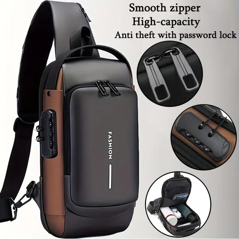 Anti-Theft Cross Body Bag With Password Lock//Shoulder Bag