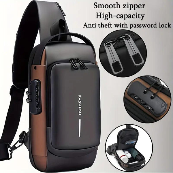 Anti-Theft Cross Body Bag With Password Lock//Shoulder Bag