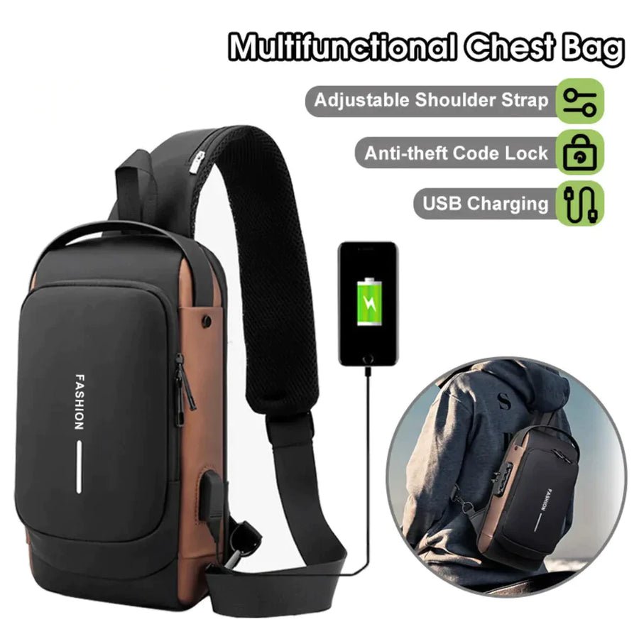 Anti-Theft Cross Body Bag With Password Lock//Shoulder Bag