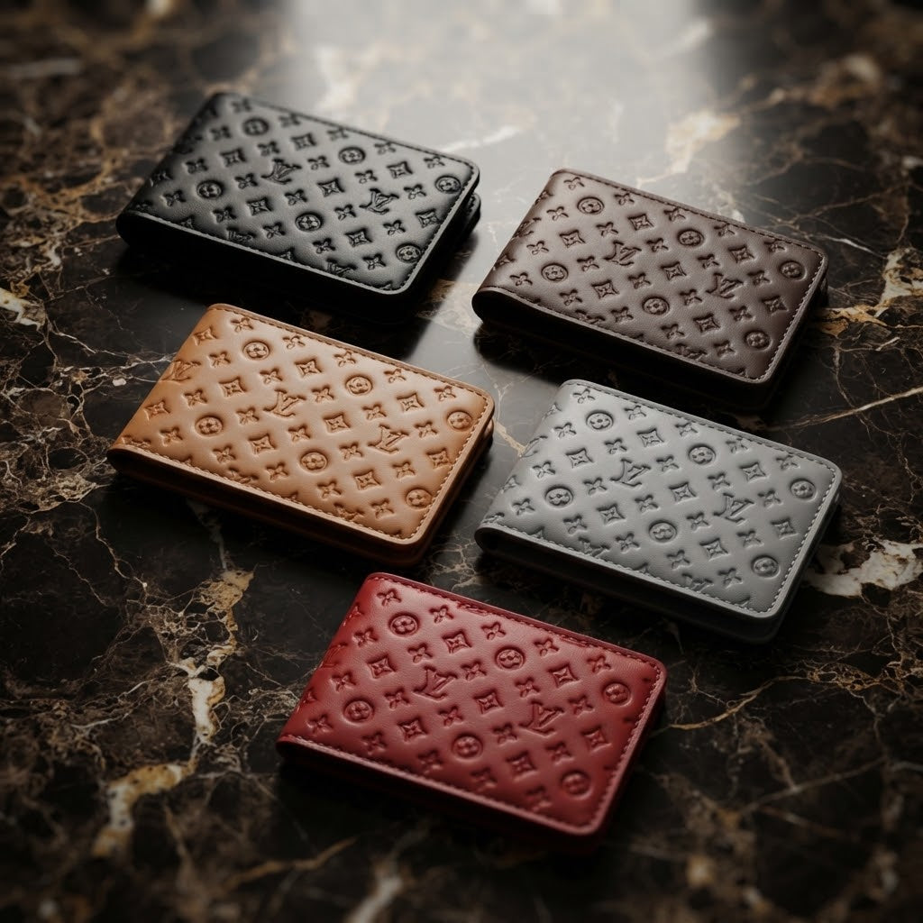 Stylish LV Style Embossed Pattern Men's Wallet