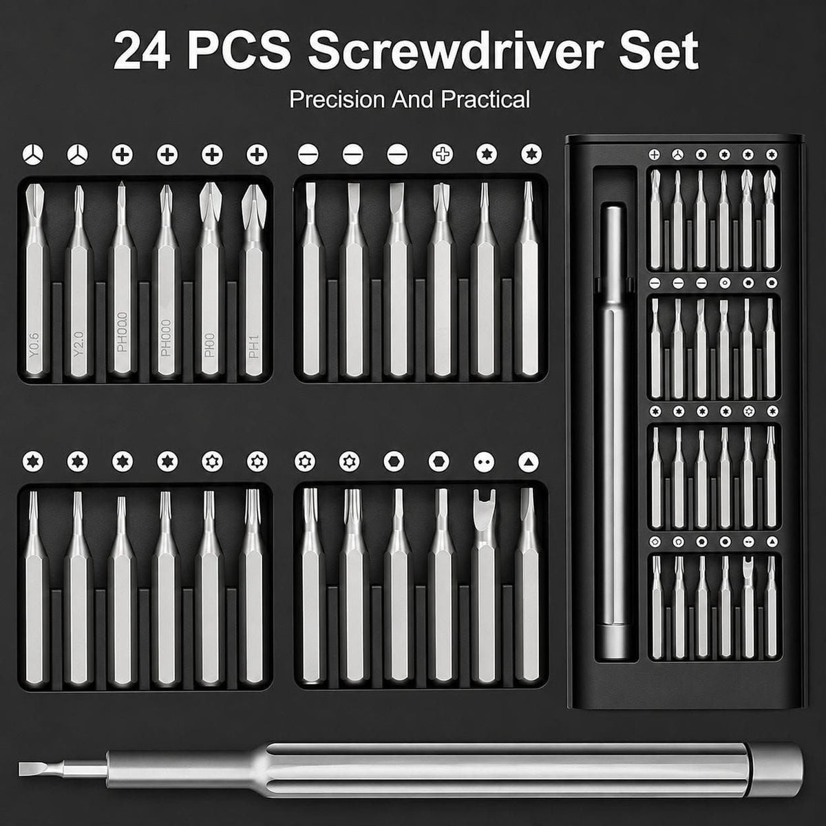 24-in-1 Portable Precision Screwdriver Set with Box Packing