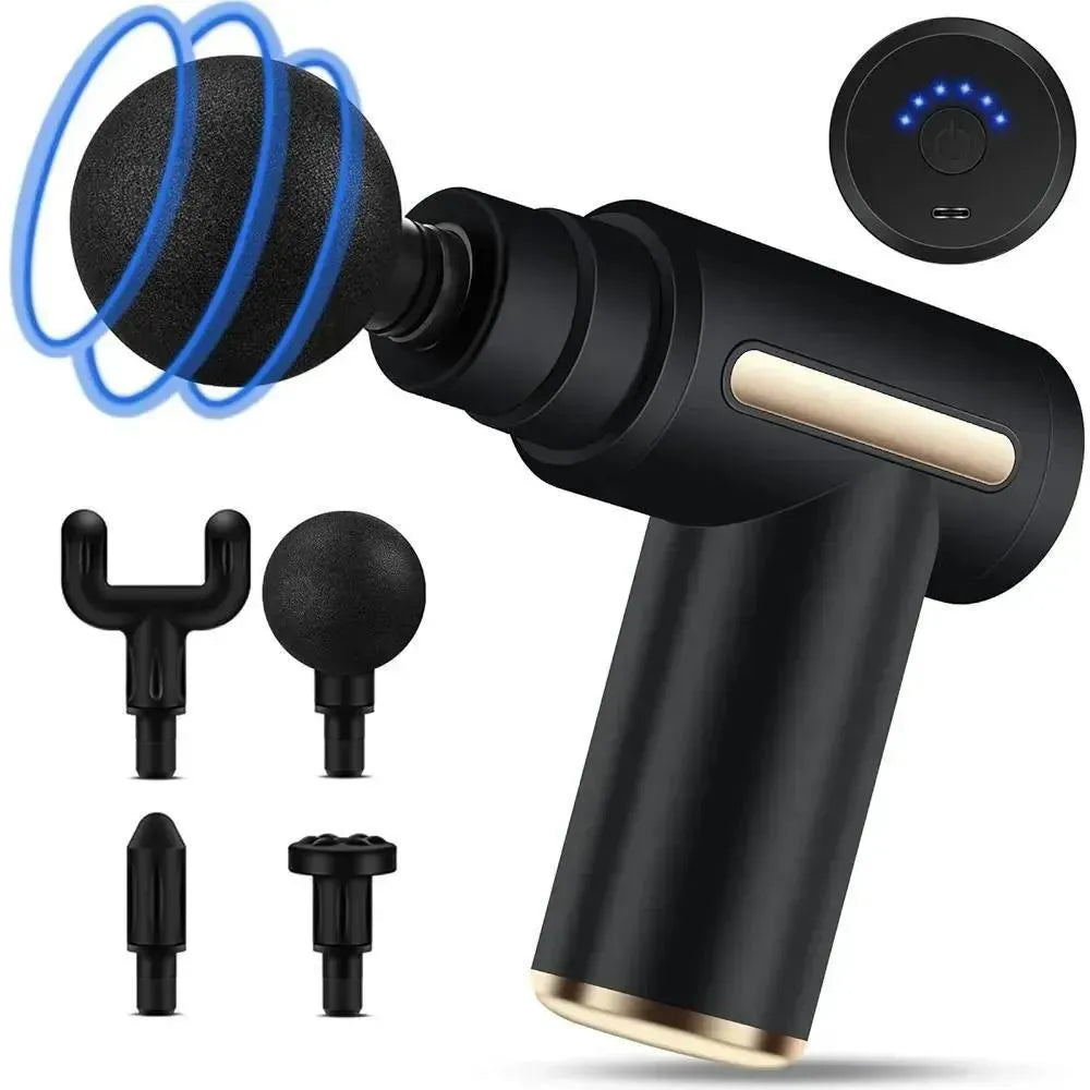 4-in-1 Gun Massager With 5 Speed Modes | Rechargeable Gun Massager Machine