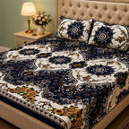 3D Crystal Cotton 3 Piece Bedsheet Set