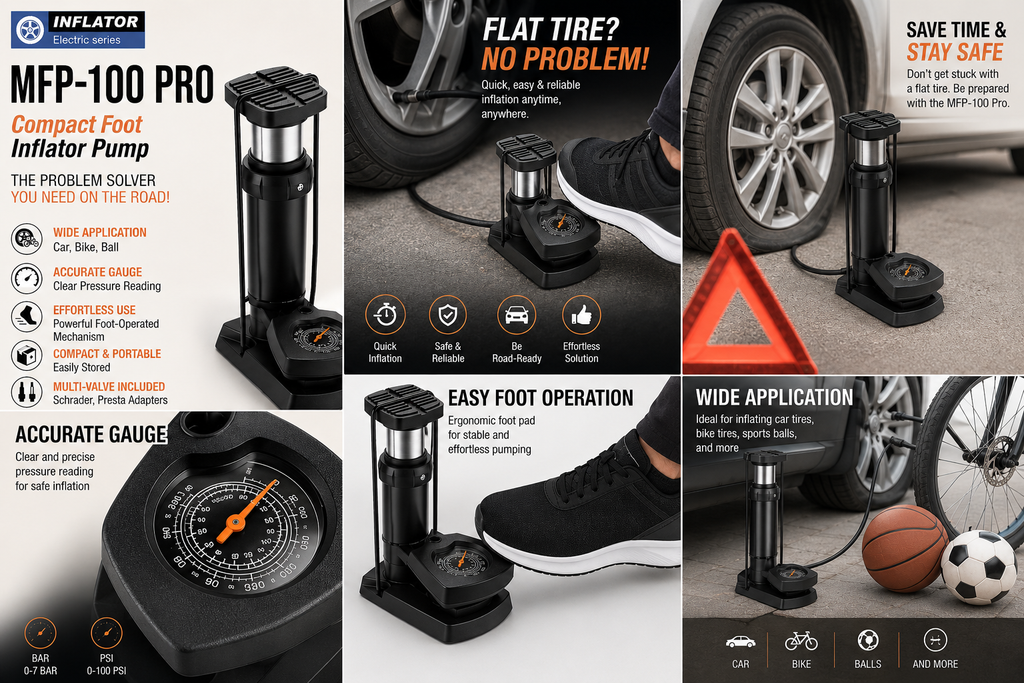 MFP-100 PRO Compact Foot Inflator Pump