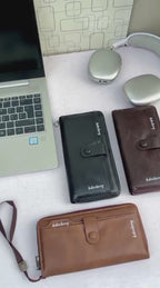 Balebaily Long Zipper Wallet for Men & Women PU Leather Wallet with 15 Card Slots Phone Pocket and Photo Window