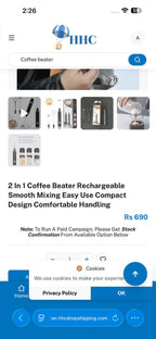2 in 1 Coffee Beater Rechargeable